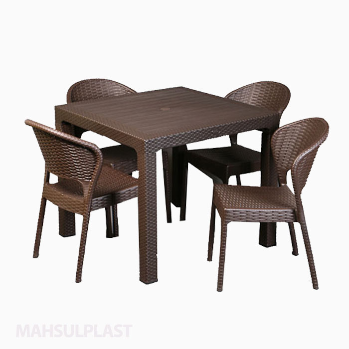 ست میز و صندلی 4 نفره مدل حصیر بافت ناصر 323-972